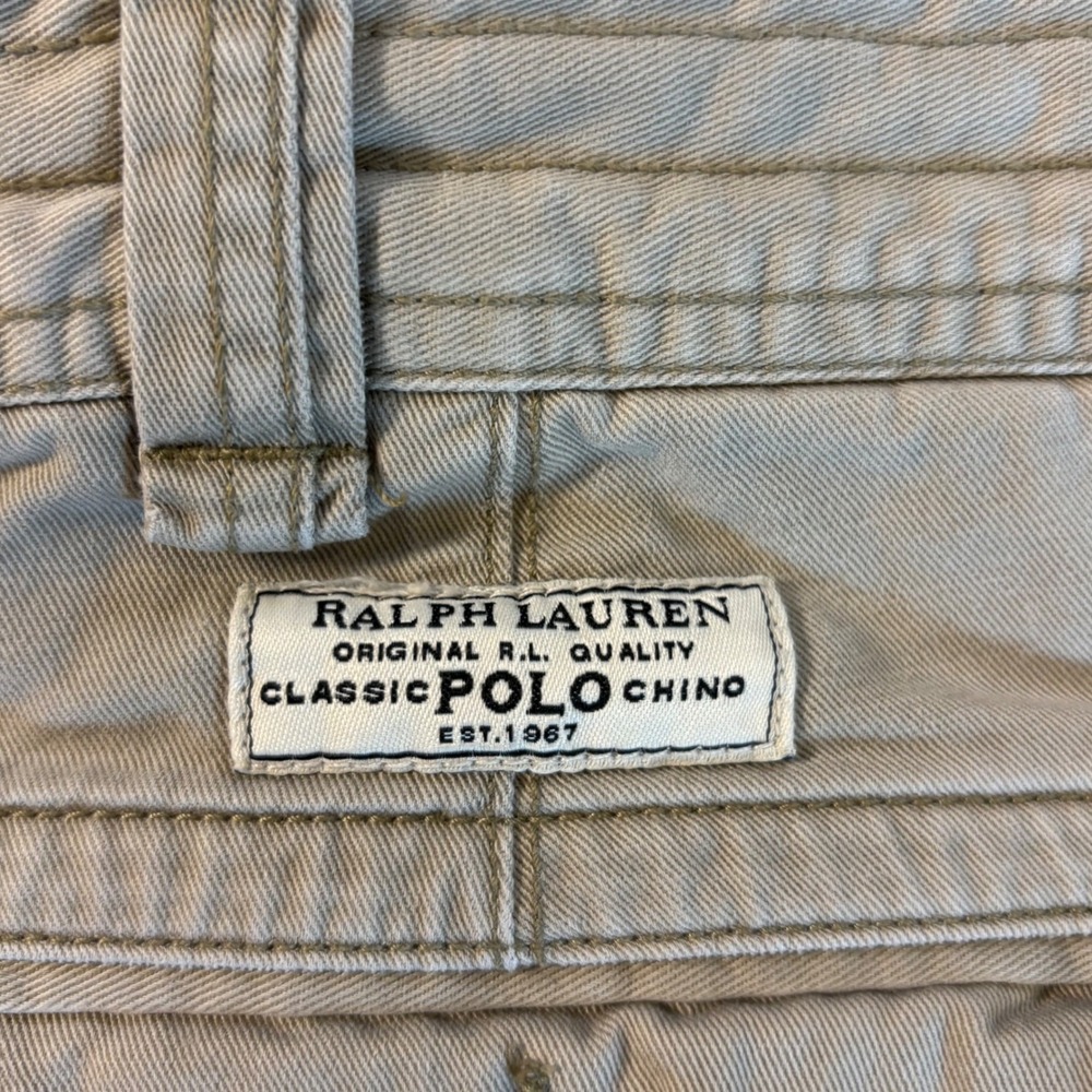 Vintage Polo Ralph Lauren Cargo Shorts men's 34 Tan Khaki Classic chino - Picture 3 of 10
